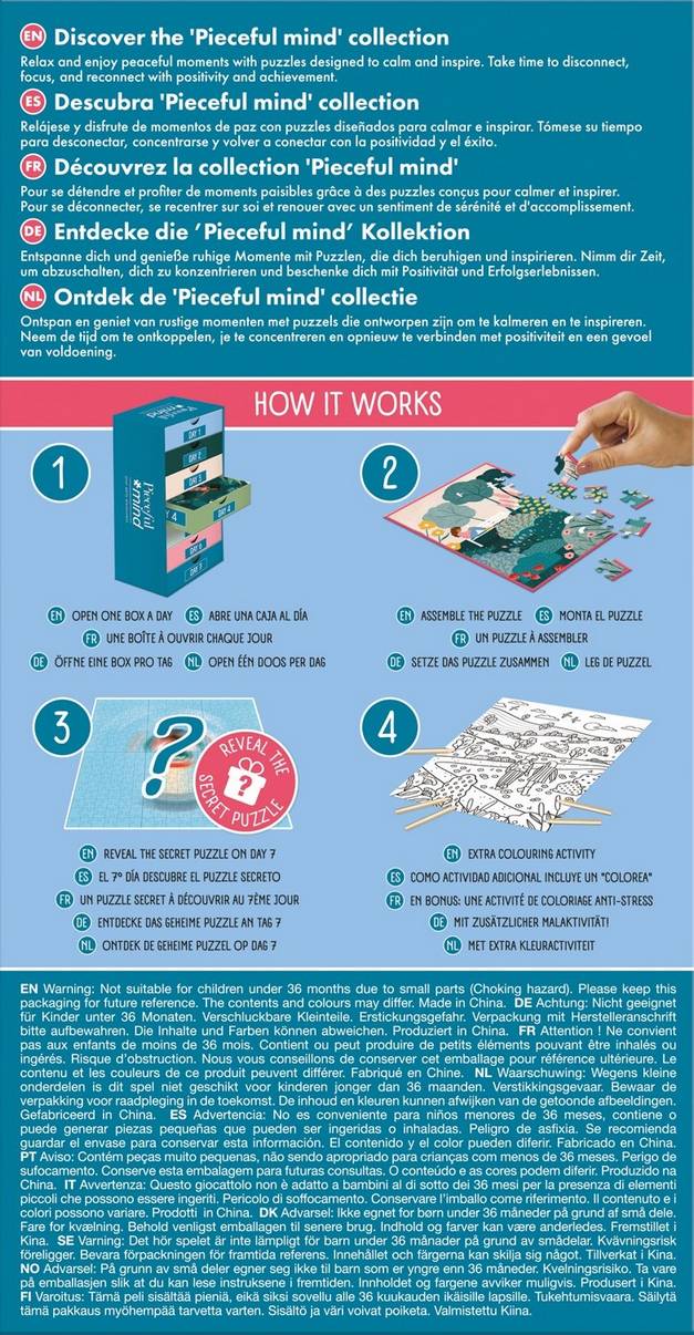 Pieceful Mind - Take Time for You - 6 x 54 Piece Jigsaw Puzzle