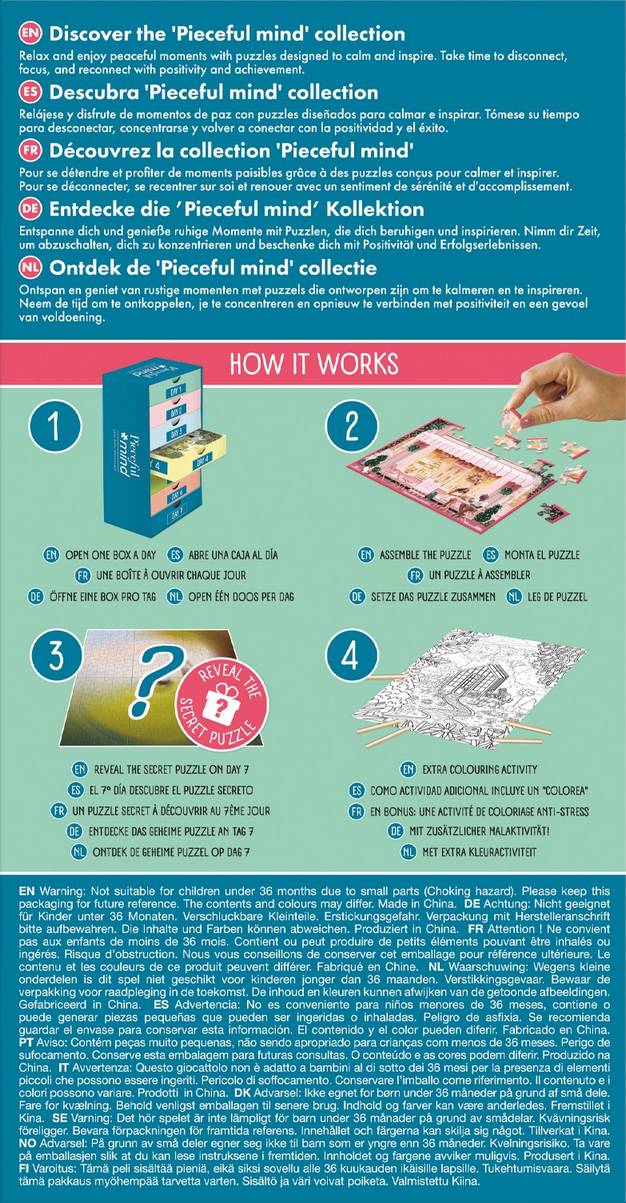 Pieceful Mind - Take Time for You - 6 x 54 Piece Jigsaw Puzzle