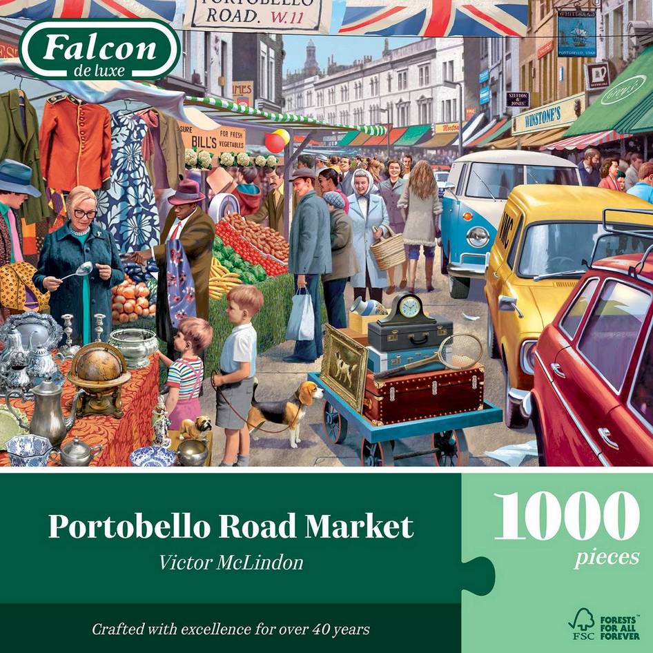 Falcon de Luxe - Portobello Road Market - 1000 Piece Jigsaw Puzzle
