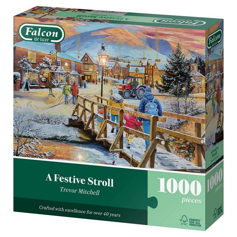 Falcon de Luxe - A Festive Stroll - 1000 Piece Jigsaw Puzzle