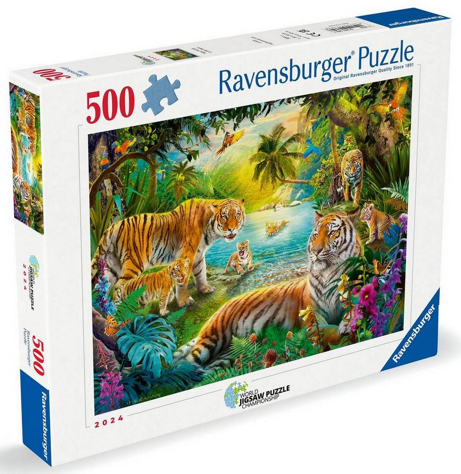 Ravensburger - Tiger family in Oasis - 500 Piece Jigsaw Puzzle