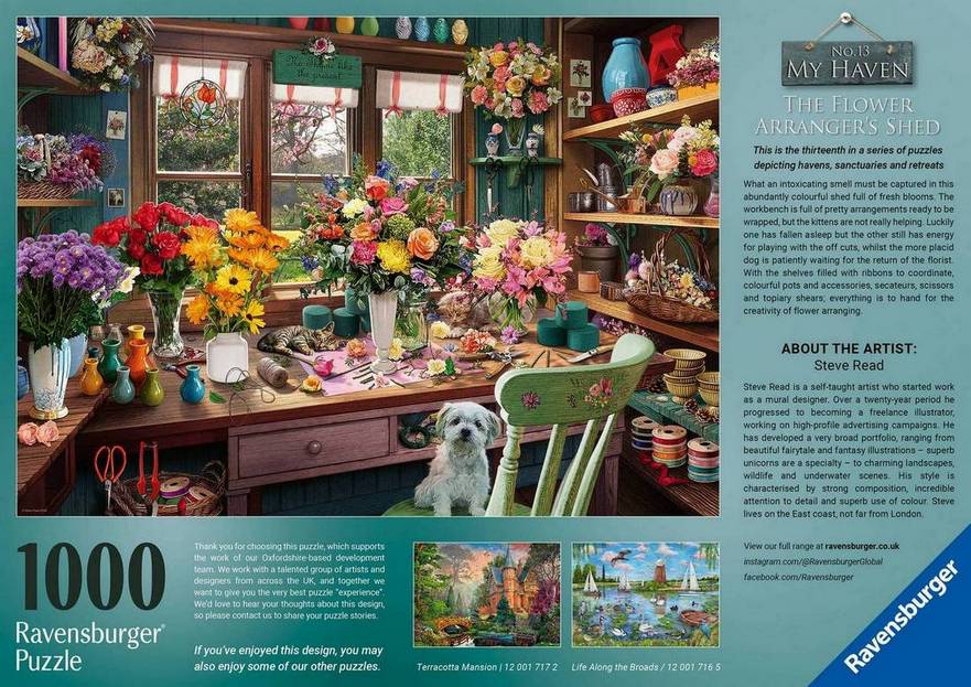 Ravensburger - My Haven No 13 - The Flower Arrangers Shed - 1000 Piece Jigsaw Puzzle