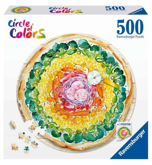 Ravensburger - Circle of Colours - Pizza - 500 Piece Circular Jigsaw Puzzle