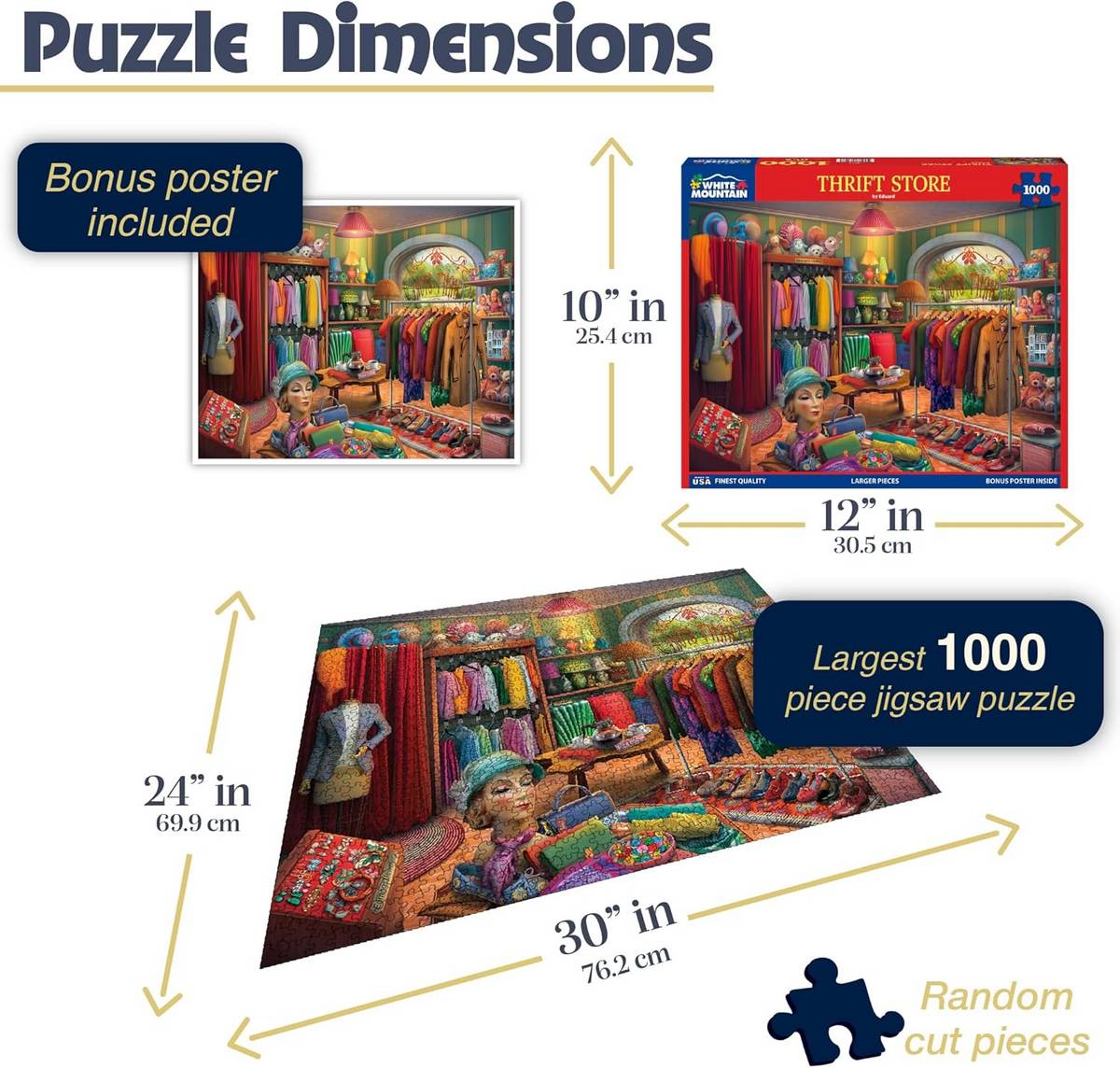 White Mountain - Thrift Store - 1000 Piece Jigsaw Puzzle