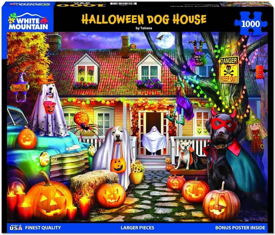 White Mountain - Halloween Dog House - 1000 Piece Jigsaw Puzzle