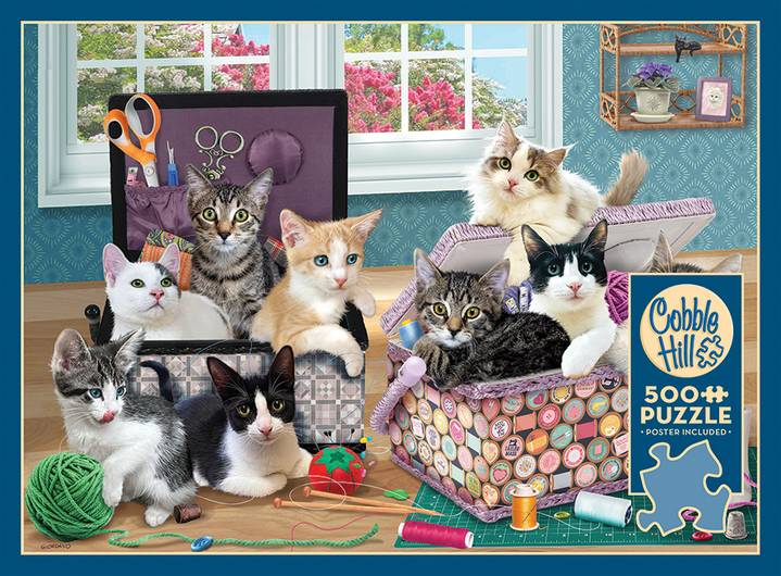 Cobble Hill - Crafty Kittens - 500 Piece Jigsaw Puzzle
