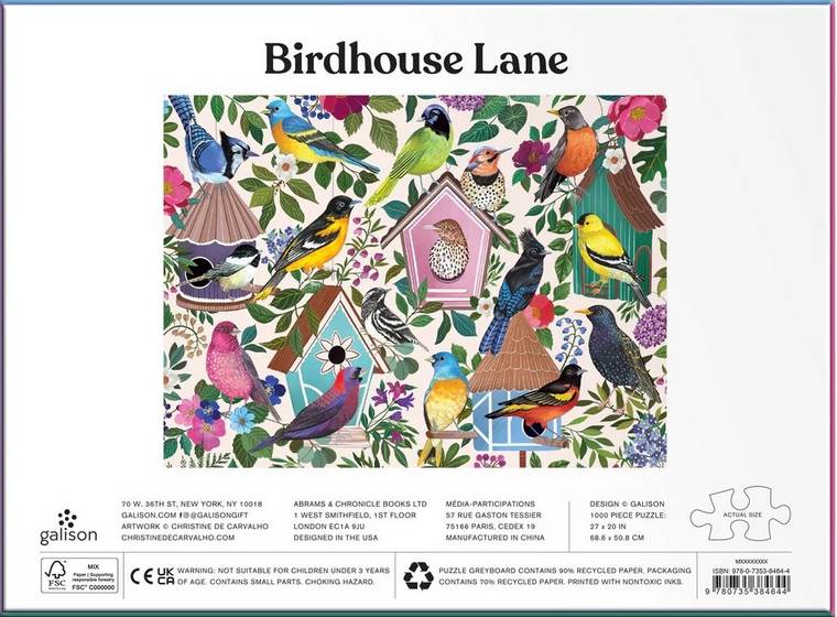 Galison - Birdhouse Lane - 1000 Piece Jigsaw Puzzle