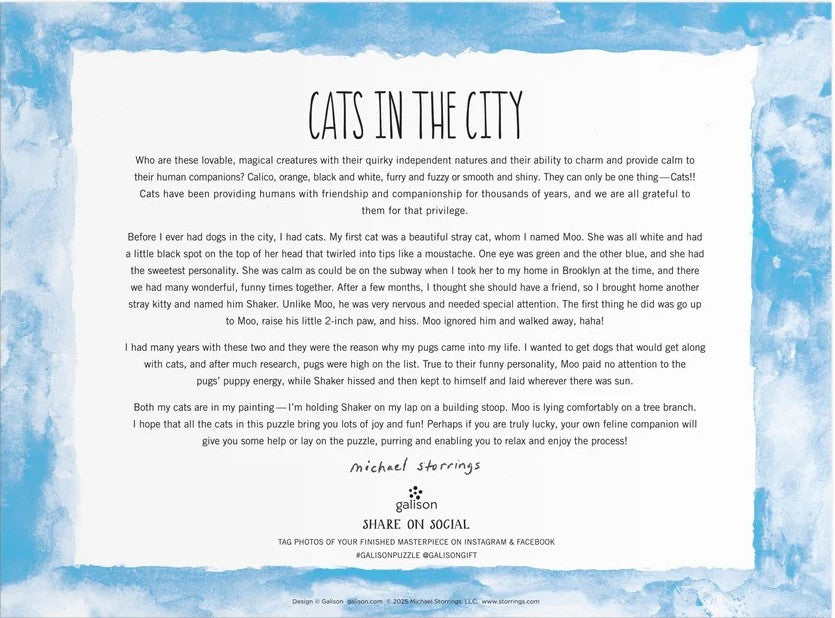 Galison - Michael Storrings - Cats In The City - 1000 Piece Jigsaw Puzzle