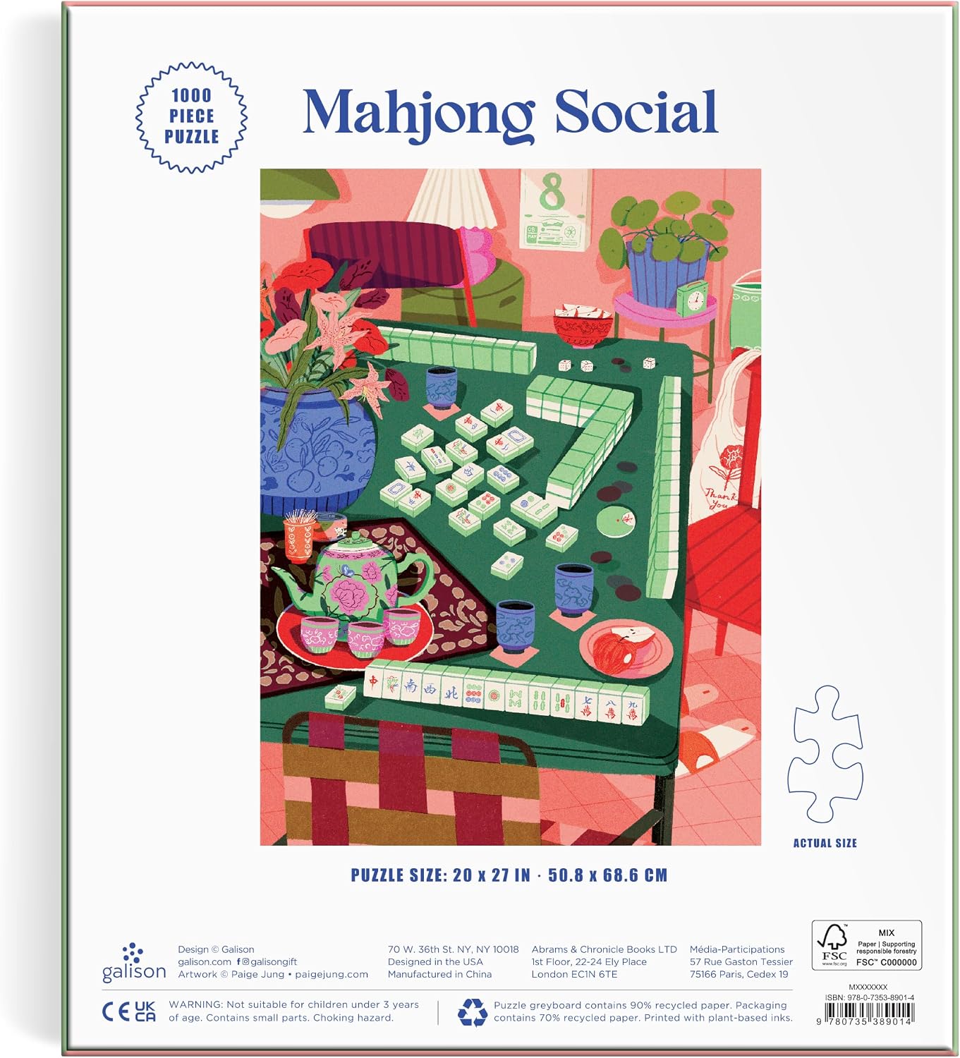 Galison - Mahjong Social - 1000 Piece Jigsaw Puzzle
