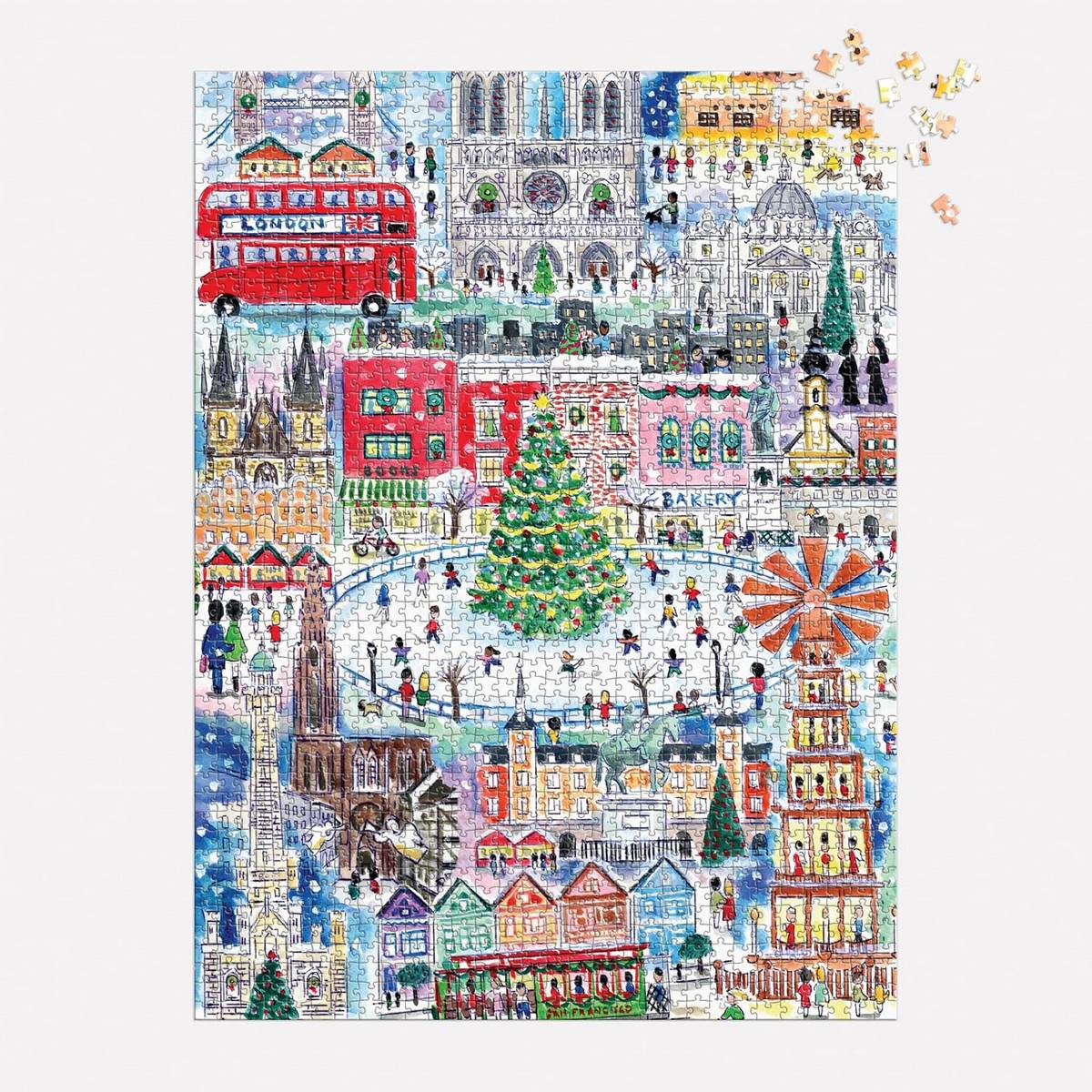 Galison - Michael Storrings - Christmas Around the World - 1500 Piece Jigsaw Puzzle