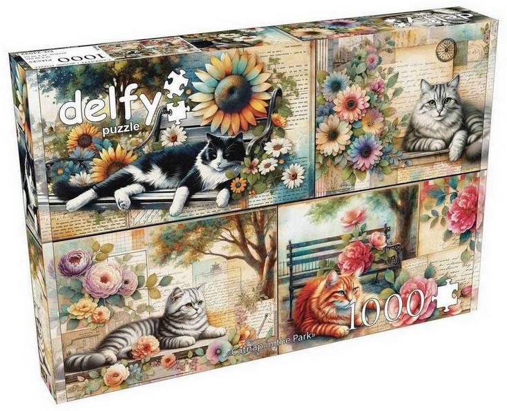 Delfy - Catnap in the Park - 1000 Piece Jigsaw Puzzle