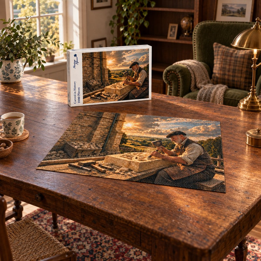 Heritage Jigsaws Carved in History, 1000-piece jigsaw puzzle lifestyle image