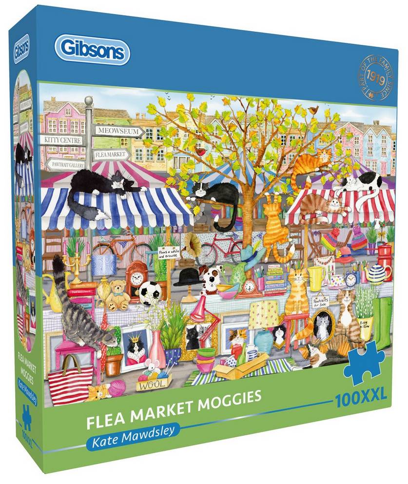 Gibsons - Flea Market Moggies - 100XXL Piece Jigsaw Puzzle