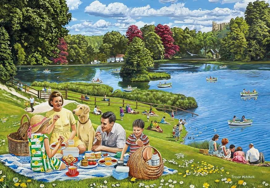 Gibsons - Day out with the Family - 4 x 500 Piece Jigsaw Puzzle