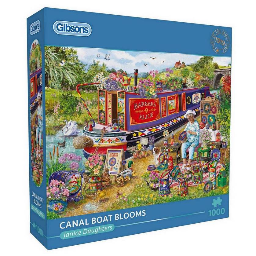 Gibsons - Canal Boat Blooms - 1000 Piece Jigsaw Puzzle