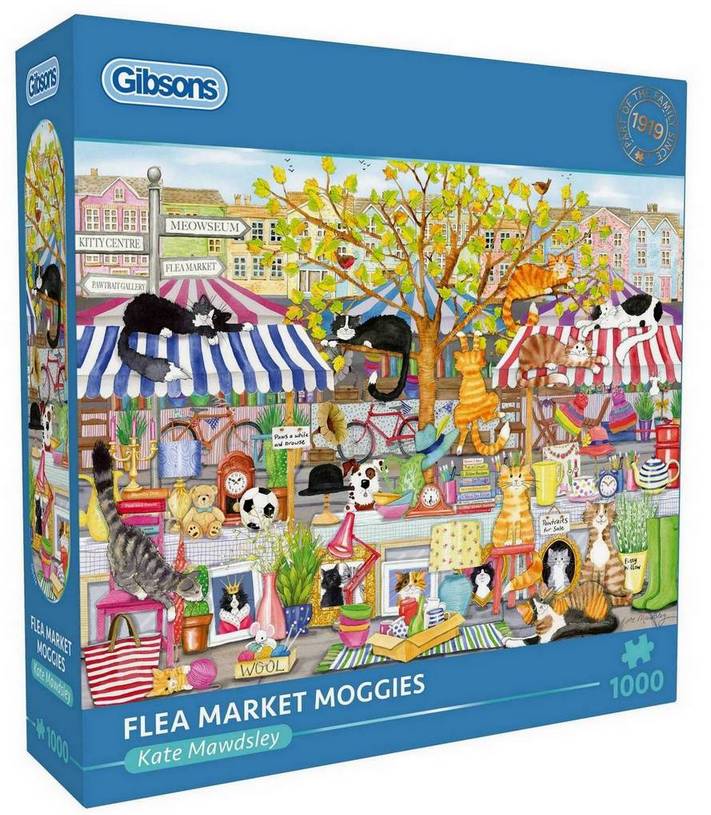 Gibsons - Flea Market Moggies - 1000 Piece Jigsaw Puzzle