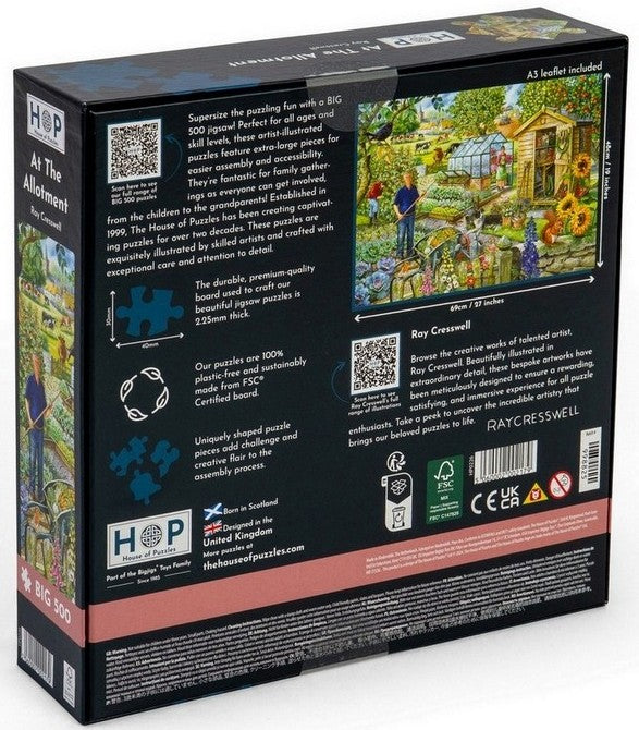 House of Puzzles - At the Allotment - 500XL Piece Jigsaw Puzzle