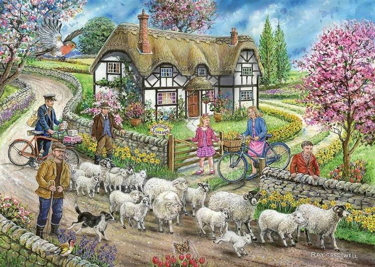 House of Puzzles - Life in the Country - 4 x 500 Piece Jigsaw Puzzle