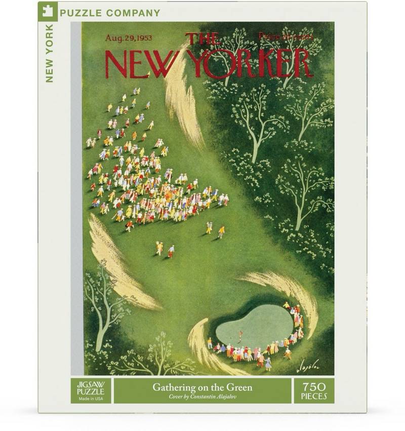 New York Puzzle Company - Gathering on the Green - 750 Piece Jigsaw Puzzle