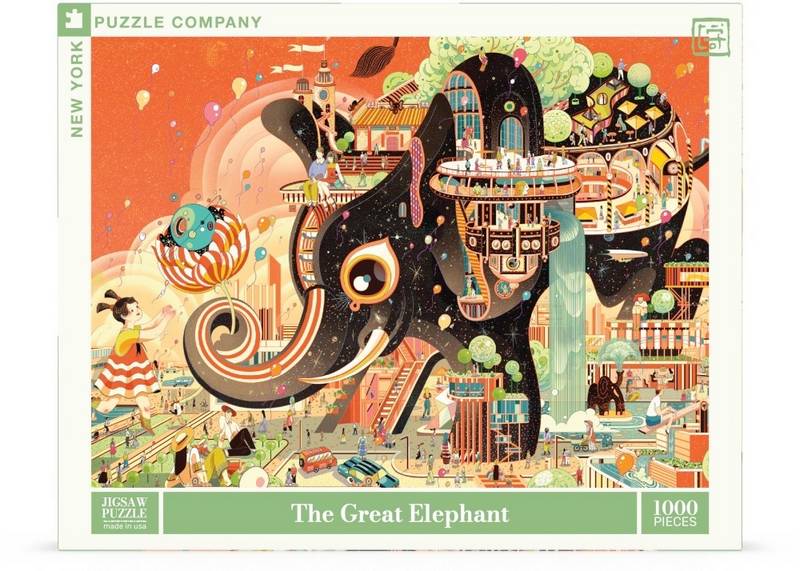 New York Puzzle Company - The Great Elephant - 1000 Piece Jigsaw Puzzle