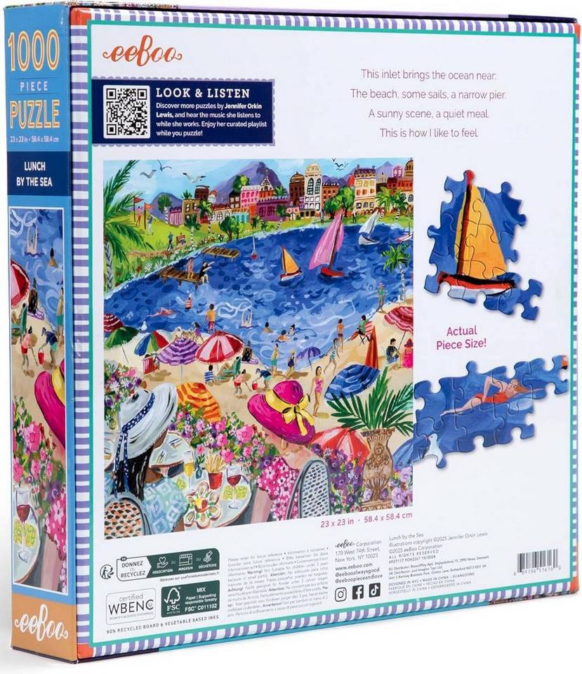 Eeboo - Lunch by the Sea - 1000 Piece Jigsaw Puzzle
