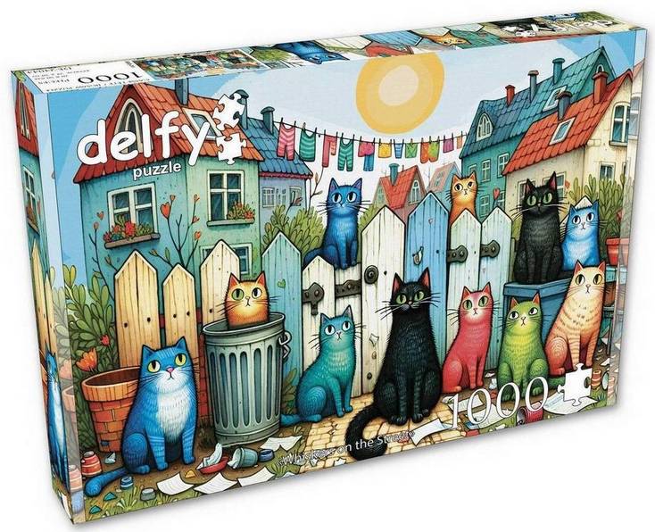 Delfy - Whiskers on the Street - 1000 Piece Jigsaw Puzzle