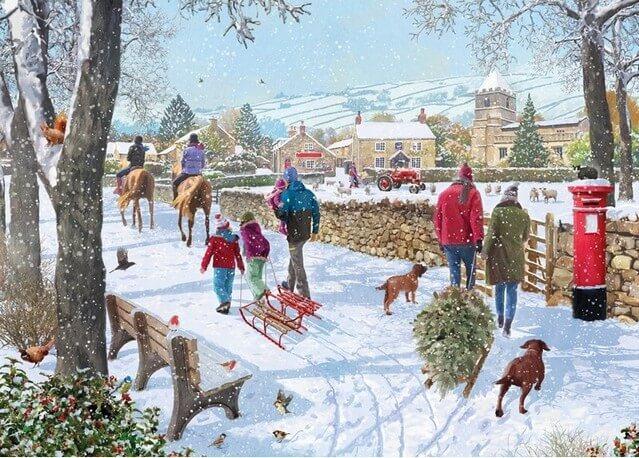 Otter House Christmas Walk, 1000-piece jigsaw puzzle