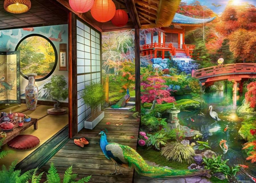Ravensburger - Japanese Gardens Teahouse - 1000 Piece Jigsaw Puzzle