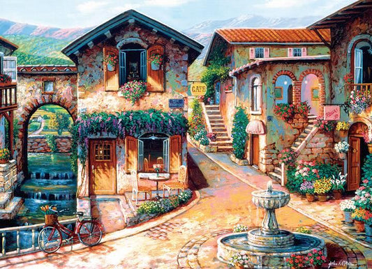 Cobble Hill - Fountain On The Square - 1000 Piece Jigsaw Puzzle