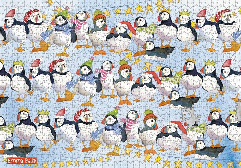 Emma Ball - Party Puffins - 1000 Piece Jigsaw Puzzle