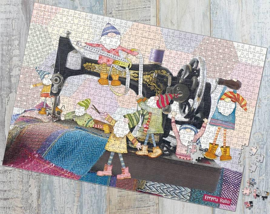 Emma Ball - Sewing Gnomes - 1000 Piece Jigsaw Puzzle