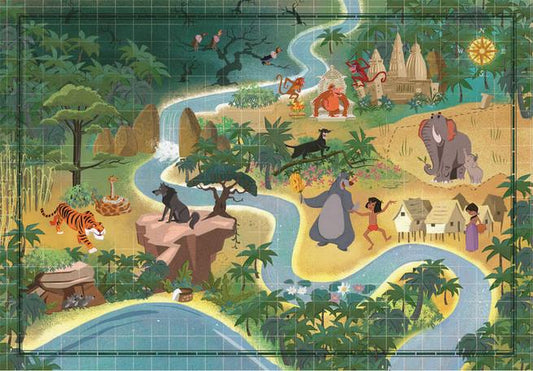 Clementoni - Disney Story Maps Jungle Book - 1000 Piece Jigsaw Puzzle