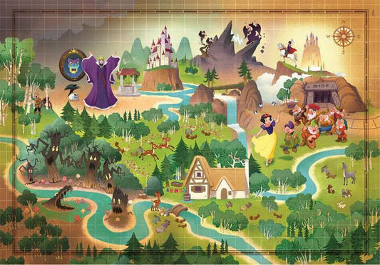Clementoni - Disney Story Maps Snow White - 1000 Piece Jigsaw Puzzle