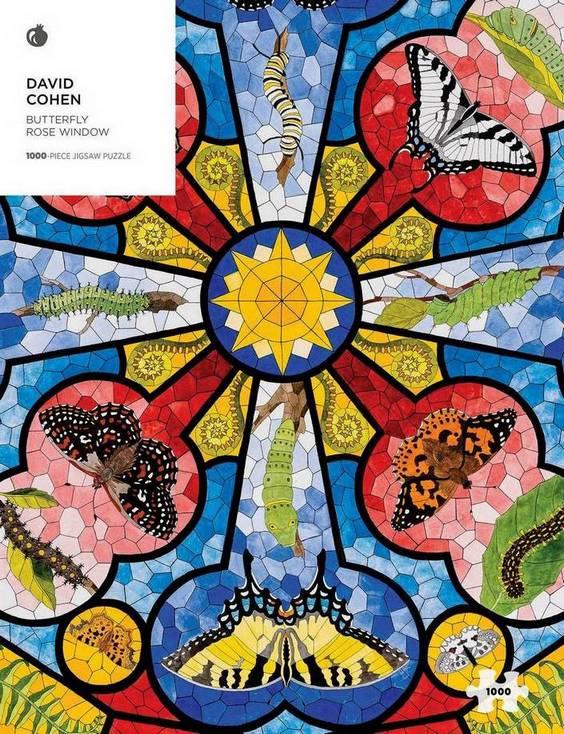 Pomegranate - David Cohen - Butterfly Rose Window - 1000 Piece Jigsaw Puzzle