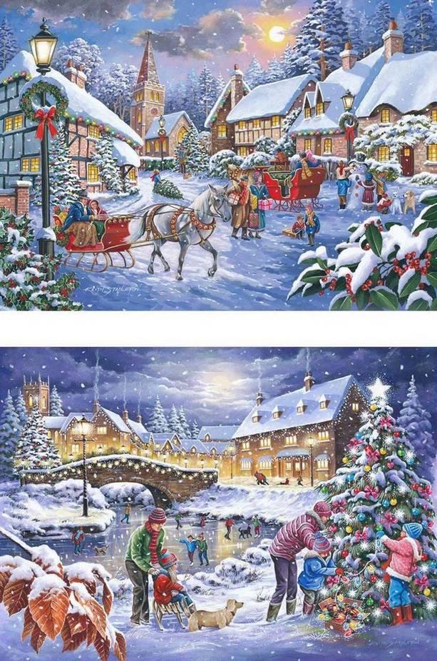 House of Puzzles - Christmas Is Coming - 2 x 500XL Piece Jigsaw Puzzle