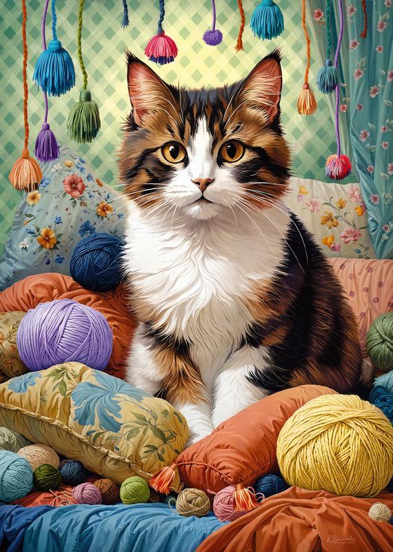 CherryPazzi - Knitty Cat - 1000 Piece Jigsaw Puzzle