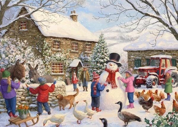 Otter House Christmas at the Farm, 1000-piece jigsaw puzzle