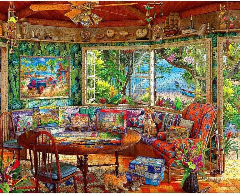 White Mountain Puzzlers Paradise Paradise, 1000-piece jigsaw puzzle