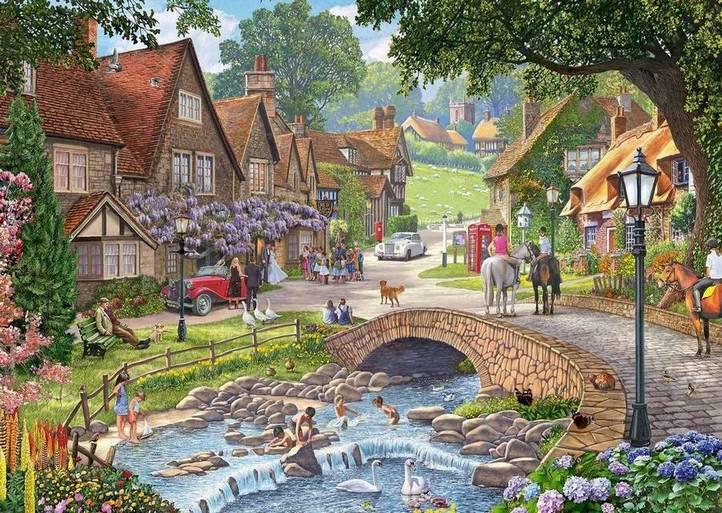 Ravensburger Leisure Days No 13 - By the Stream, 1000-piece jigsaw puzzle