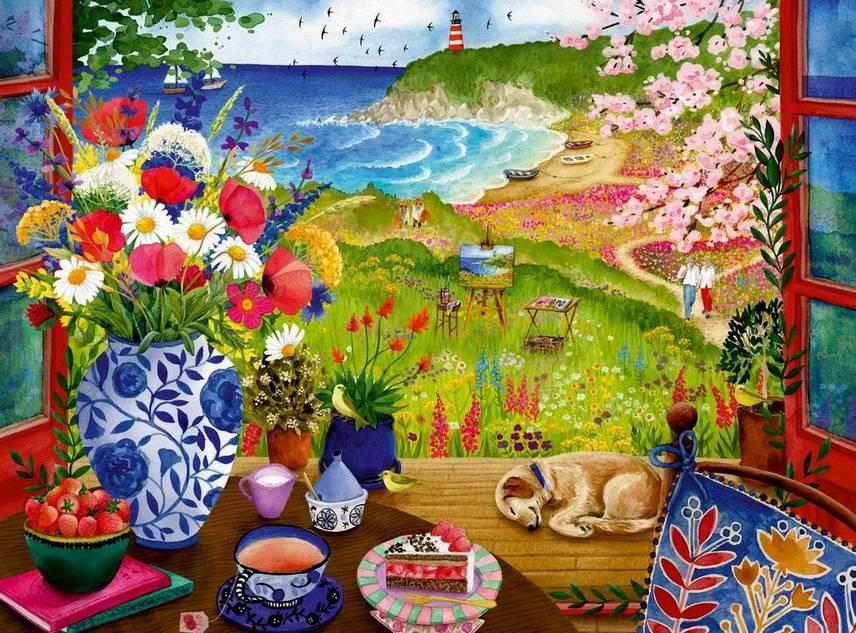 Ravensburger Seaside Window View, 100 XL-piece jigsaw puzzle