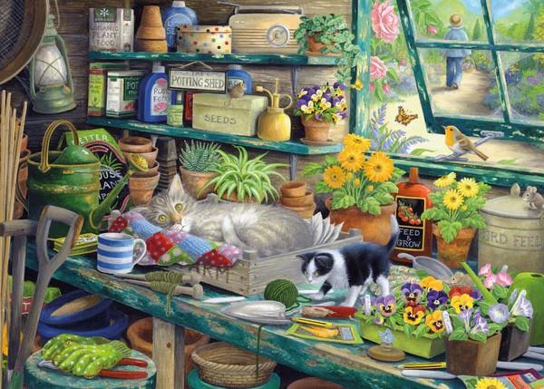 Otter House Cats Hideaway, 1000-piece jigsaw puzzle