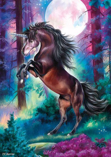 Schmidt Unicorn in Full Moon, 1000-piece jigsaw puzzle