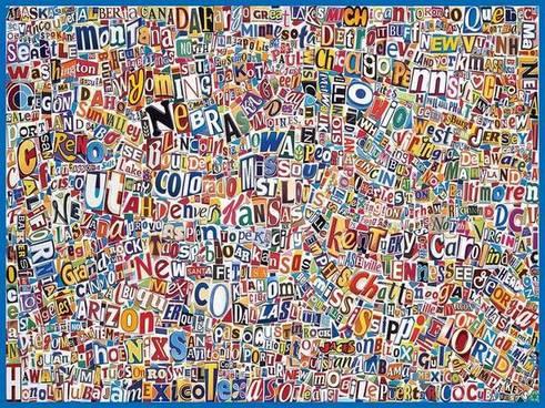 White Mountain USA Word Map, 500-piece jigsaw puzzle
