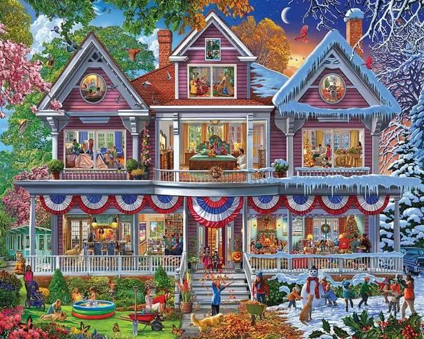 White Mountain - Four Seasons House - 1000 Piece Jigsaw Puzzle
