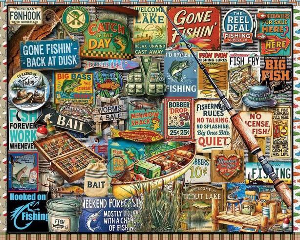 White Mountain I Love Fishing, 1000-piece jigsaw puzzle