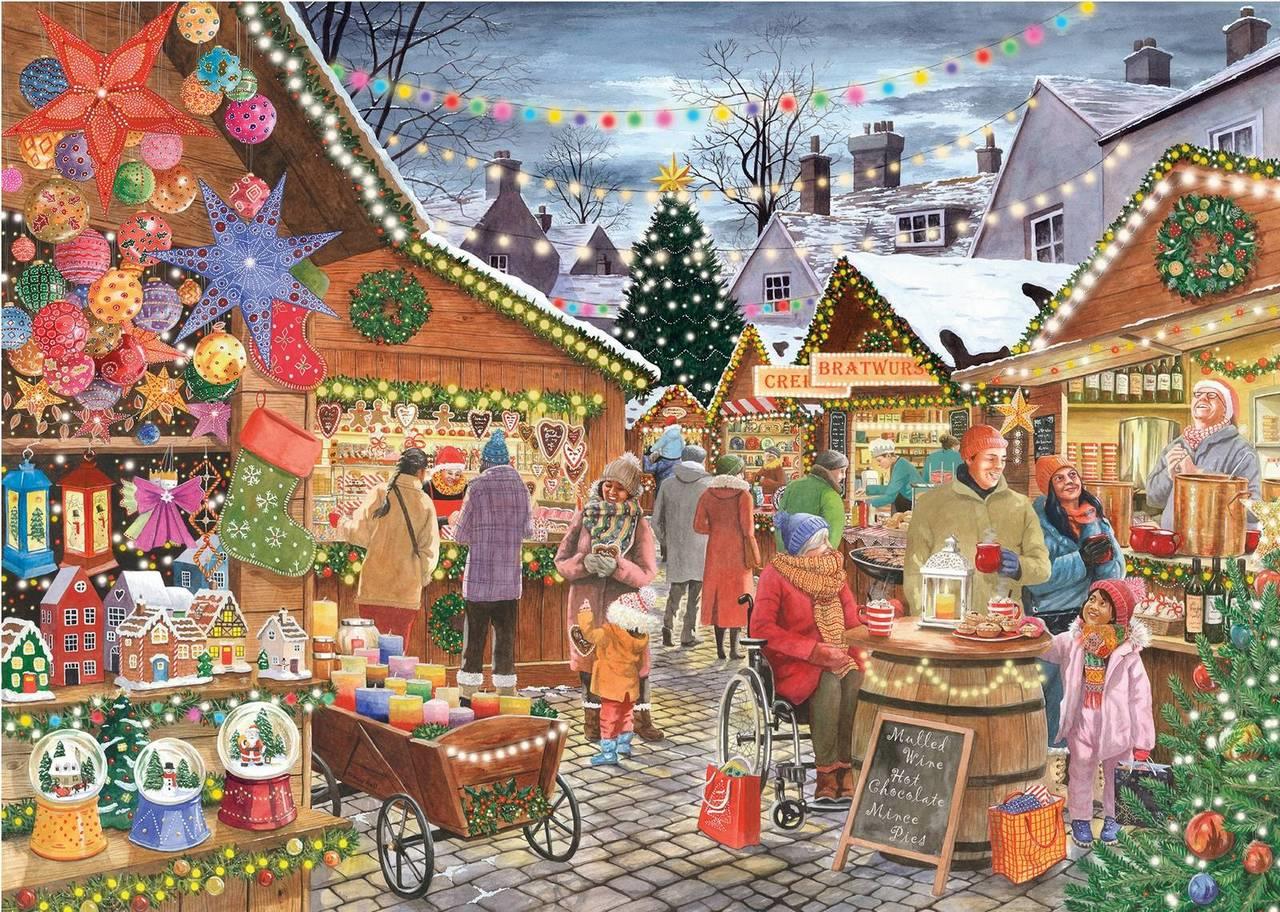 House of Puzzles - Christmas Market - 1000 Piece Jigsaw Puzzle