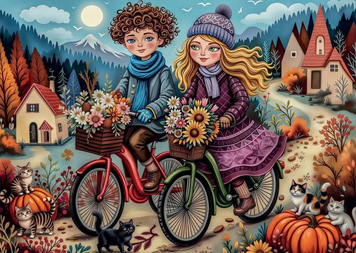 Delfy - Two Bikes Together - 1000 Piece Jigsaw Puzzle