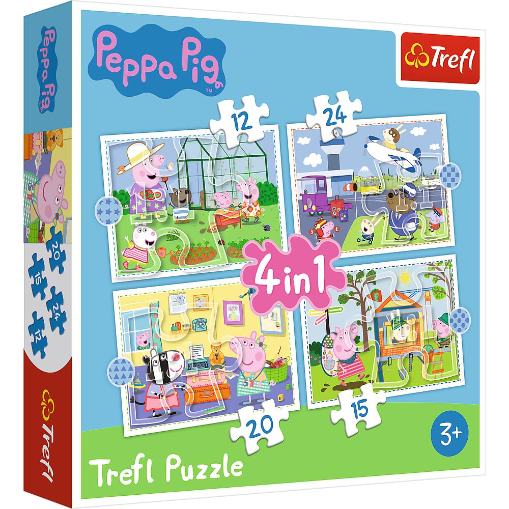 Trefl - Peppa Pig- Holiday Memories - 4 in 1 Jigsaw Puzzle