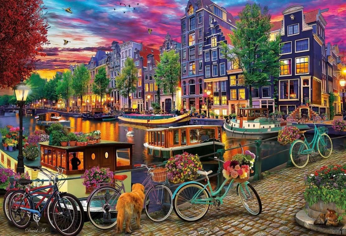 Educa - Cycling In Amsterdam - 6000 Piece Jigsaw Puzzle