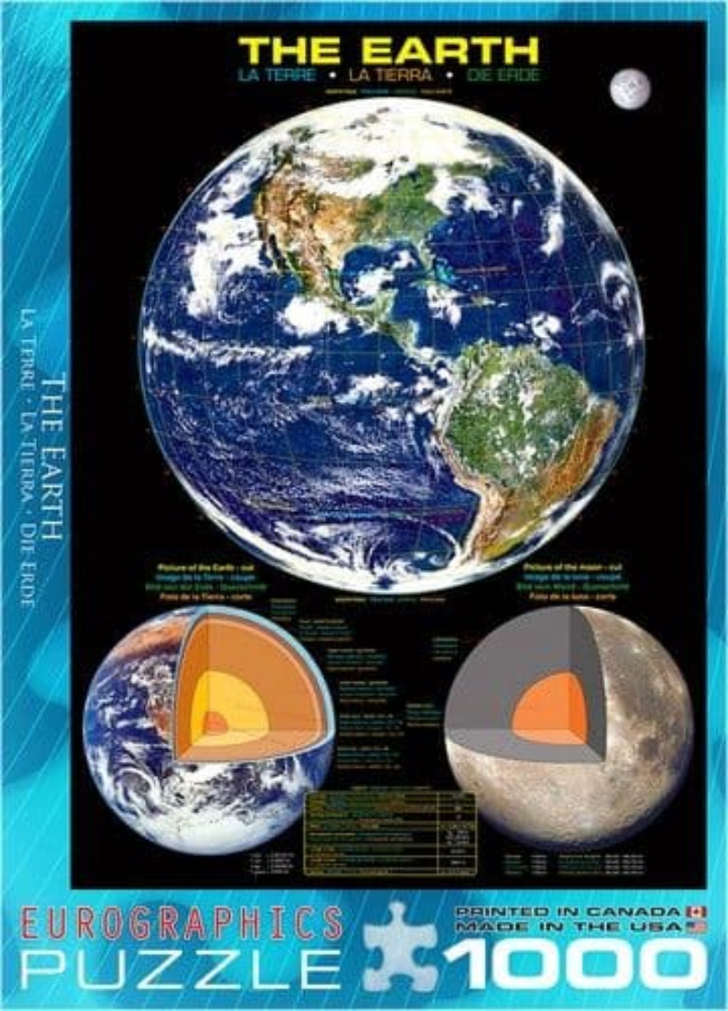 A 1000 piece jigsaw puzzle by Eurographics depicting The Earth with full glossy artwork.